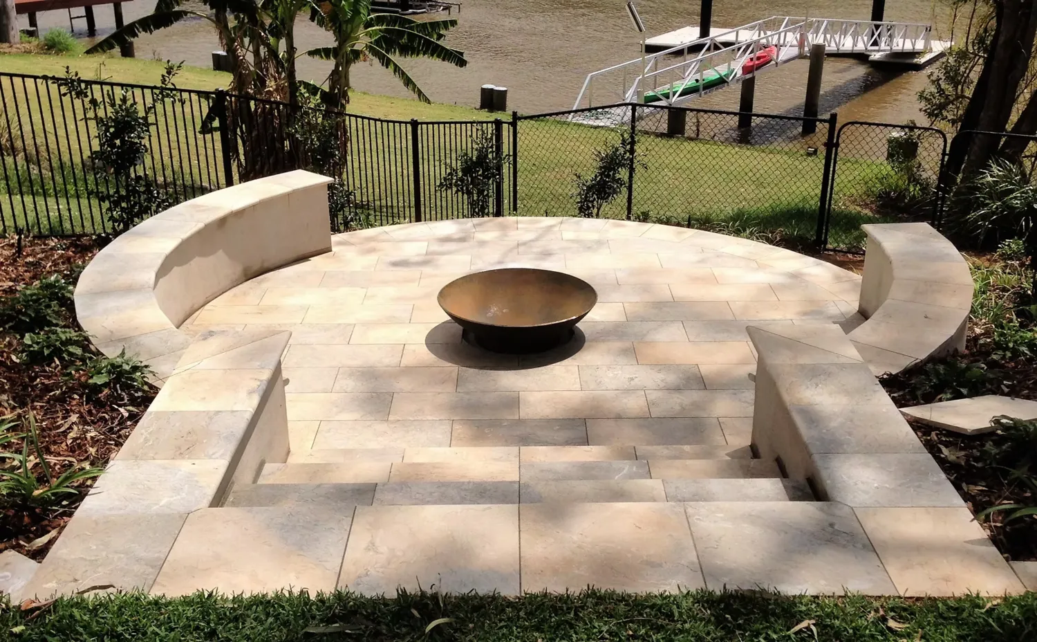 Riverside firepit terrace